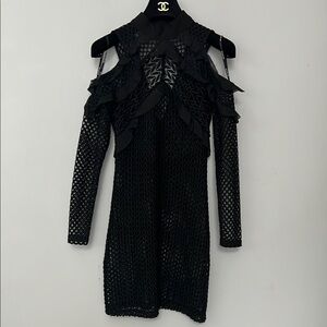 Self-Portrait Elegant Black Long Sleeve Dress